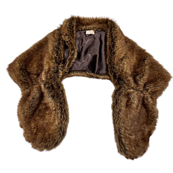 Pins & Needles Lined Faux Fur Wrap Stole, Beaver, OS - Picture 8 of 10